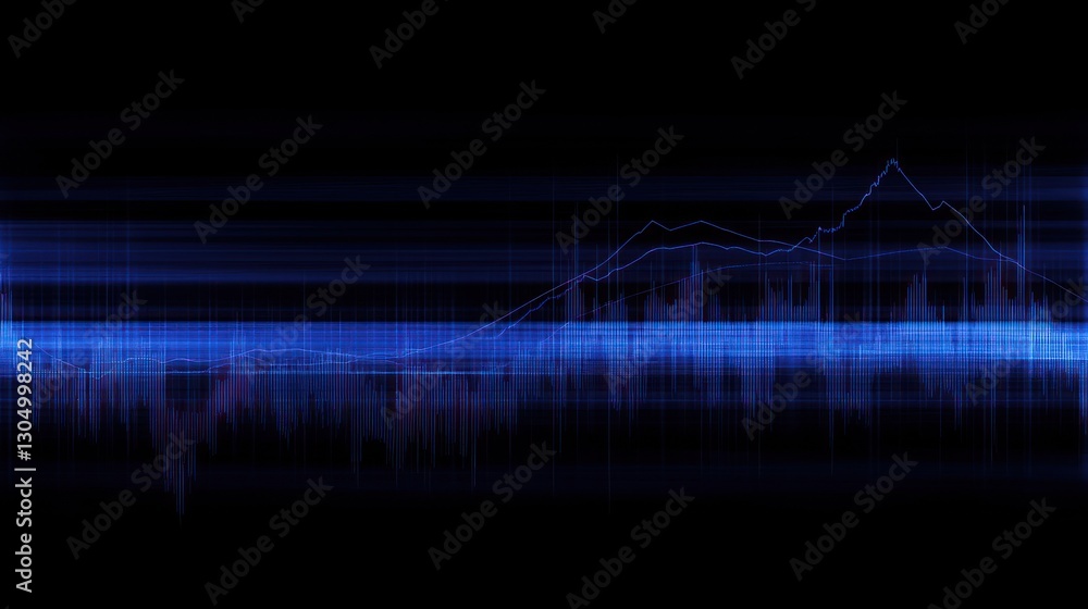 Poster abstract data visualization of financial graph. possible use stock photo for data analysis articles