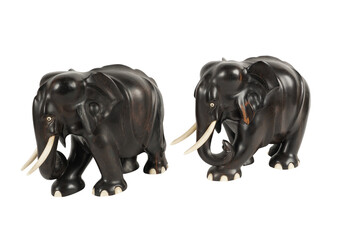 two elephants isolated on white  19th Century Pair of Ebony Elephants   Jake Wright Antiques © Ash Editor 