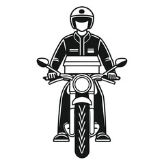 Male Food Delivery Biker Silhouette Vector