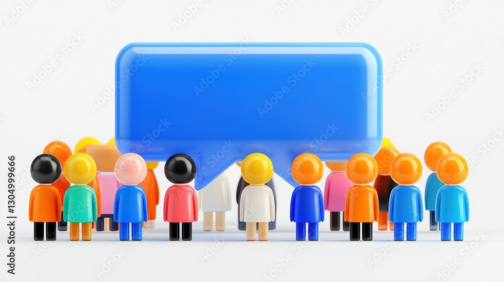 Poster object showcasing a diverse community engaging in discussion, symbolizing connection and collaborati