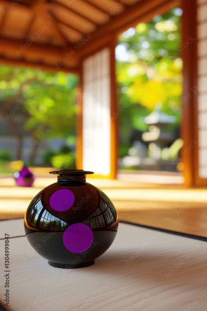 Poster yin yang symbol lanterns in a serene setting, creating harmony and balance.