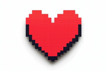 Fototapeta premium pixel art heart in vibrant red, perfect for expressing love.
