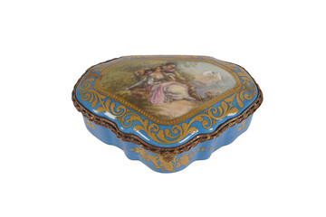 jewelry box isolated on white     Sevres porcelain box