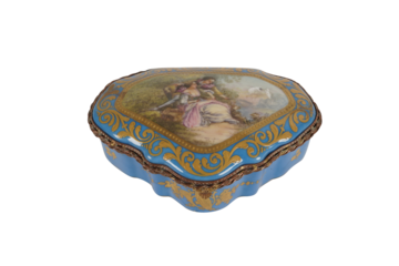 jewelry box isolated on white     Sevres porcelain box