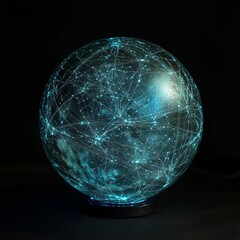 digital globe with interconnected lines symbolizing worldwide network and communication