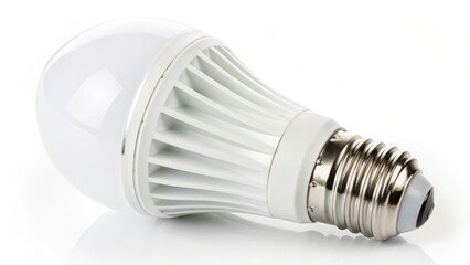 LED Light Bulb on White Background