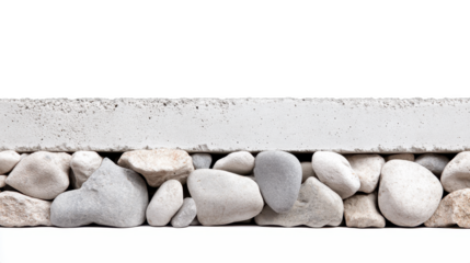 Smooth, calming pebbles in natural colors, minimalist decor accentuating tranquility, ideal for wellness spaces or backgrounds. Isolated on white background or PNG