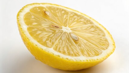 Halved Lemon on White Background