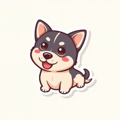 Cuteness Overload: A charming cartoon illustration of a playful puppy dog radiates joy, inviting warmth, capturing innocence and playful nature.