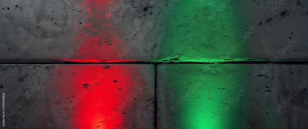 Poster red to green gradient lighting shadow light in concrete surface texture background backdrop