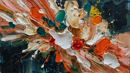 Fototapeta premium A lively abstract piece with dynamic colors and expressive lines.