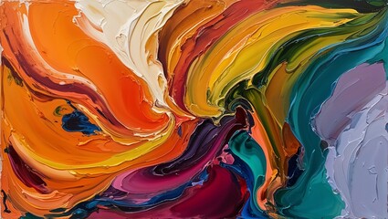 A colorful swirl of oil paints creating a visually stunning effect.