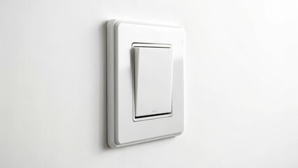 White Light Switch on White Wall