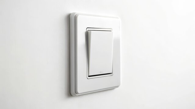 White Light Switch on White Wall