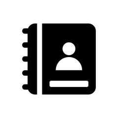 Contact Book Icon - Black and White Address Book Symbol for Communication and Networking