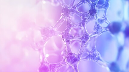 Close-up of a purple molecular structure.