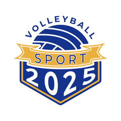 Volleyball logo vector icon. volleyball creative logo vector concept