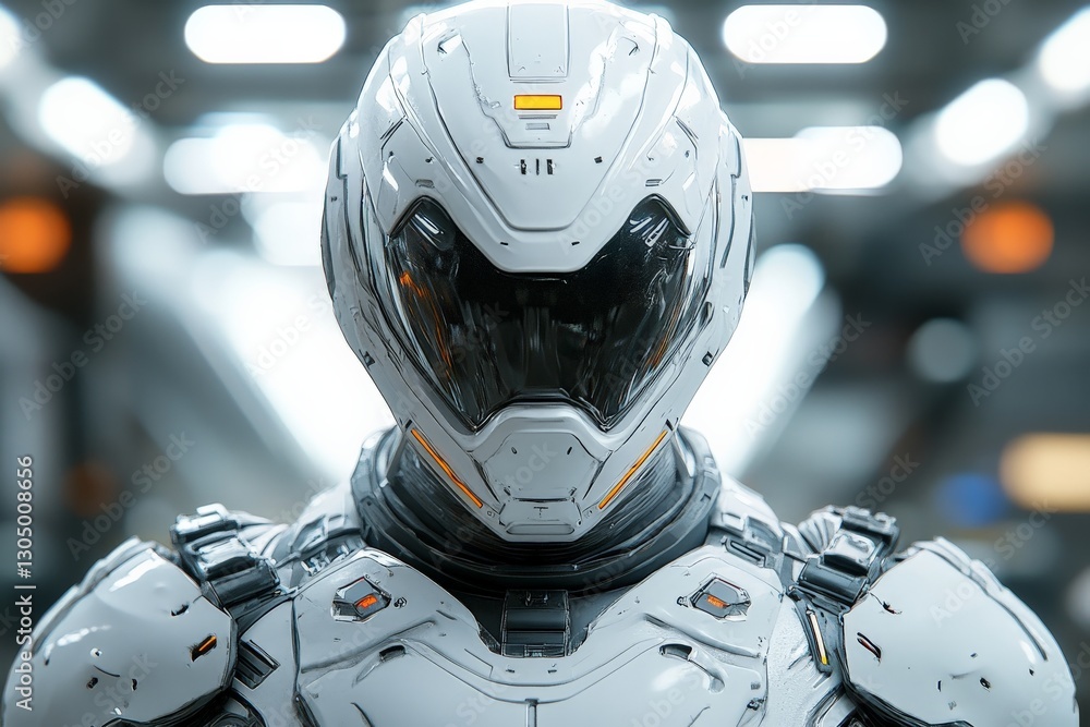 Leinwandbilder futuristic robotic suit on display in a high-tech facility showcasing advanced design and technology