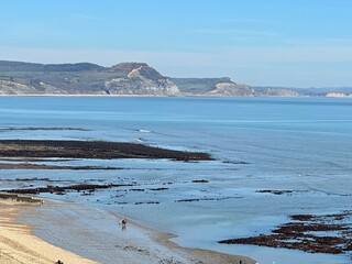 beach and sea Lyme Regis Dorset England 