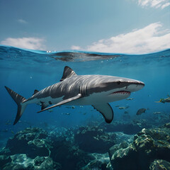 Naklejka premium great white shark