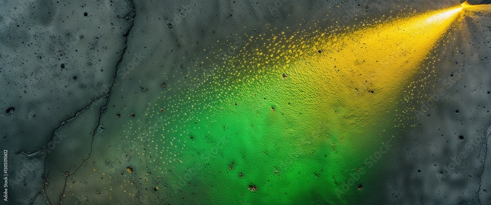 Poster yellow to green gradient lighting shadow light in concrete surface texture background backdrop