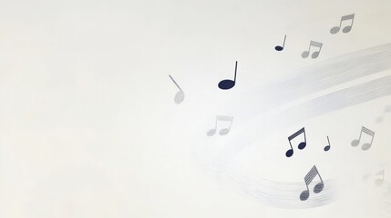 Musical notes and staves creating a soft, elegant design, perfect for music related projects