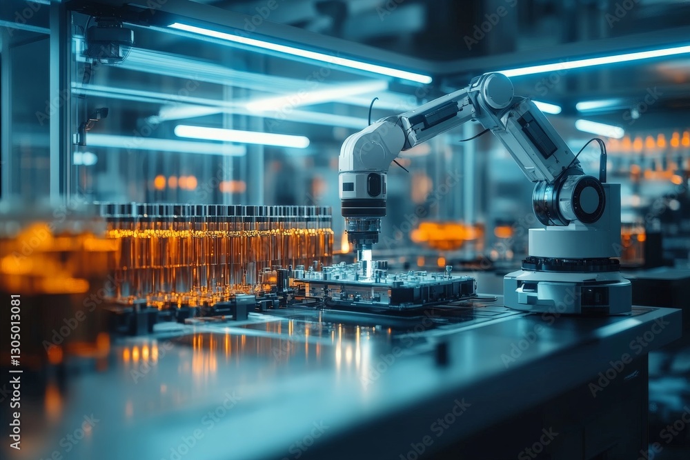 Aufkleber Advanced robotics enhance efficiency in laboratory settings during daytime operations