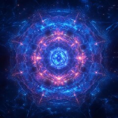 Fototapeta premium Quantum Field and Energy Particles in a Glowing Cosmic Space