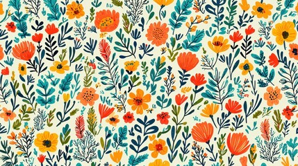 Floral Pattern Design on Cream Background (1)
