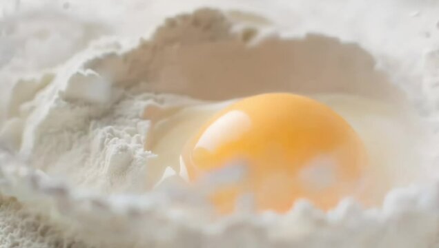 broken egg in a bowl