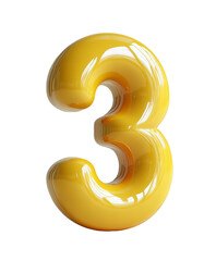 Naklejka premium The number 3