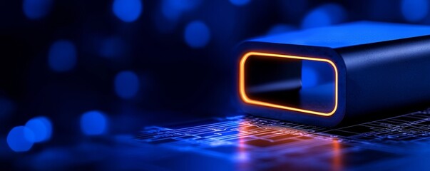 Futuristic Microchip Connectivity and Data Flow on Circuit Board Illuminating the Pathway of Knowledge Innovation