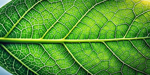 Obraz premium Aerial Close-Up: Vibrant Green Plant Leaf and Stem