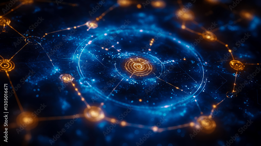 Poster digital network: global data connection infrastructure for telecommunications, technology & cybersec
