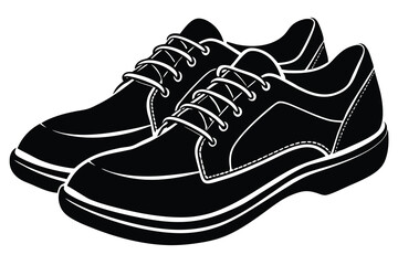 shoe black silhouette illustration