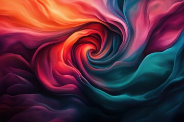 Obraz premium Vibrant abstract swirl in rich hues of red, orange, and blue showcasing dynamic motion in a creative art form