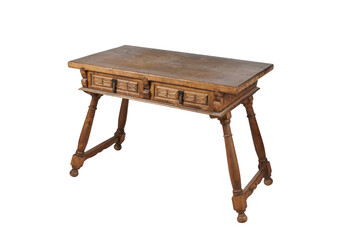 old wooden table  Spanish Bench or Low Console Table with Drawers,
