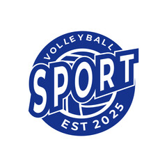 Volley sport badge logo design concept