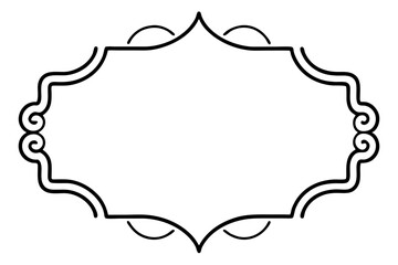 Royal Baroque Frame Line Art – Elegant Ornamental Border Design

