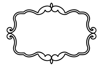 Royal Baroque Frame Line Art – Elegant Ornamental Border Design

