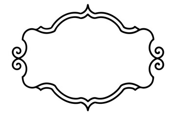 Royal Baroque Frame Line Art – Elegant Ornamental Border Design

