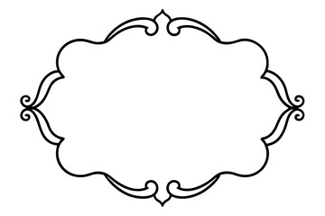 Royal Baroque Frame Line Art – Elegant Ornamental Border Design

