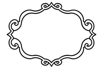 Royal Baroque Frame Line Art – Elegant Ornamental Border Design

