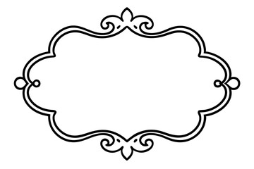 Royal Baroque Frame Line Art – Elegant Ornamental Border Design

