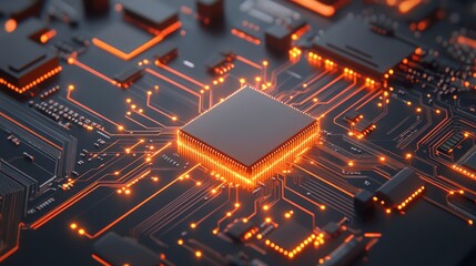 Closeup view of an intricate computer circuit board visual exploration of electronic hardware