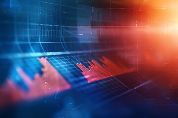 Obraz premium A dynamic abstract background showcasing vibrant colors and digital data patterns, ideal for technology-related themes, data visualization, and modern interfaces.