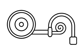 Fire Hose Reel Line Art Icon for Safety and Emergency Use

