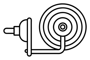 Fire Hose Reel Line Art Icon for Safety and Emergency Use


