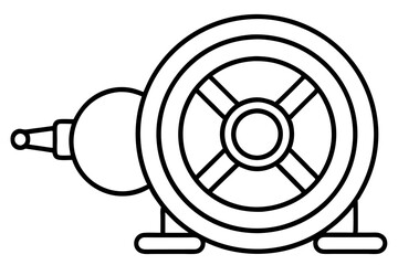 Fire Hose Reel Line Art Icon for Safety and Emergency Use

