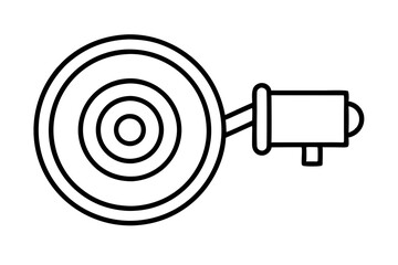 Fire Hose Reel Line Art Icon for Safety and Emergency Use

